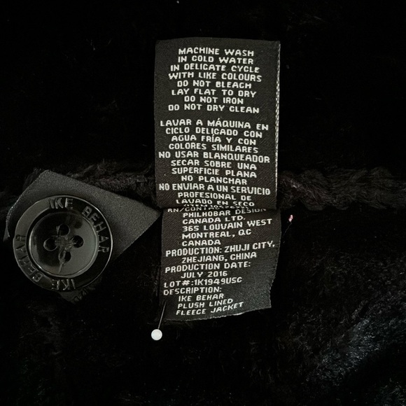 Ike Behar Hooded Jacket, Size S, Black & White - Picture 7 of 11